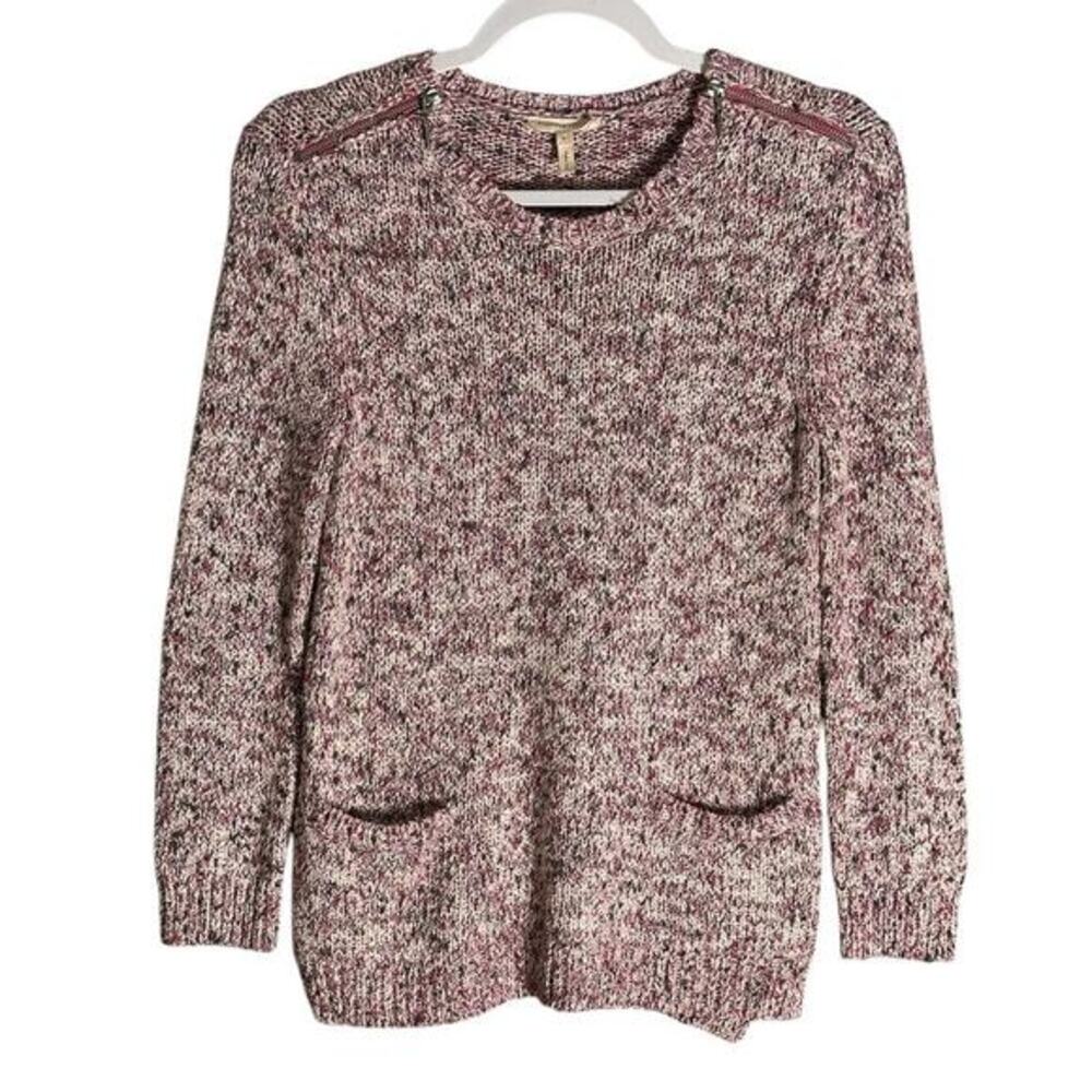 Rebecca Taylor Sz S Marled Tweedy Yarn‎ Mix Pullover Crewneck Sweater Metallic